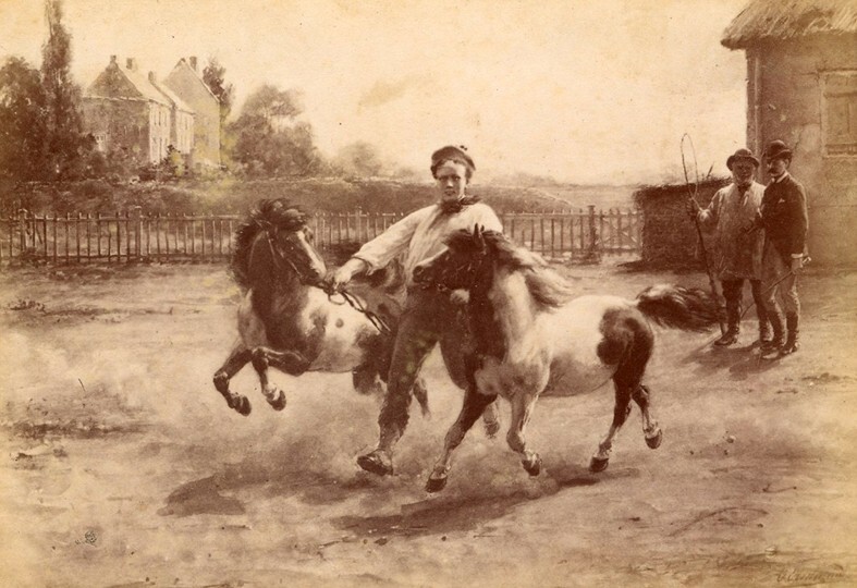 Twee pony's (foto van schilderij van Otto Eerelman, uit album)
